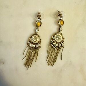 Victorian-style chandelier earrings pierced ears fringe earrings drop earrings